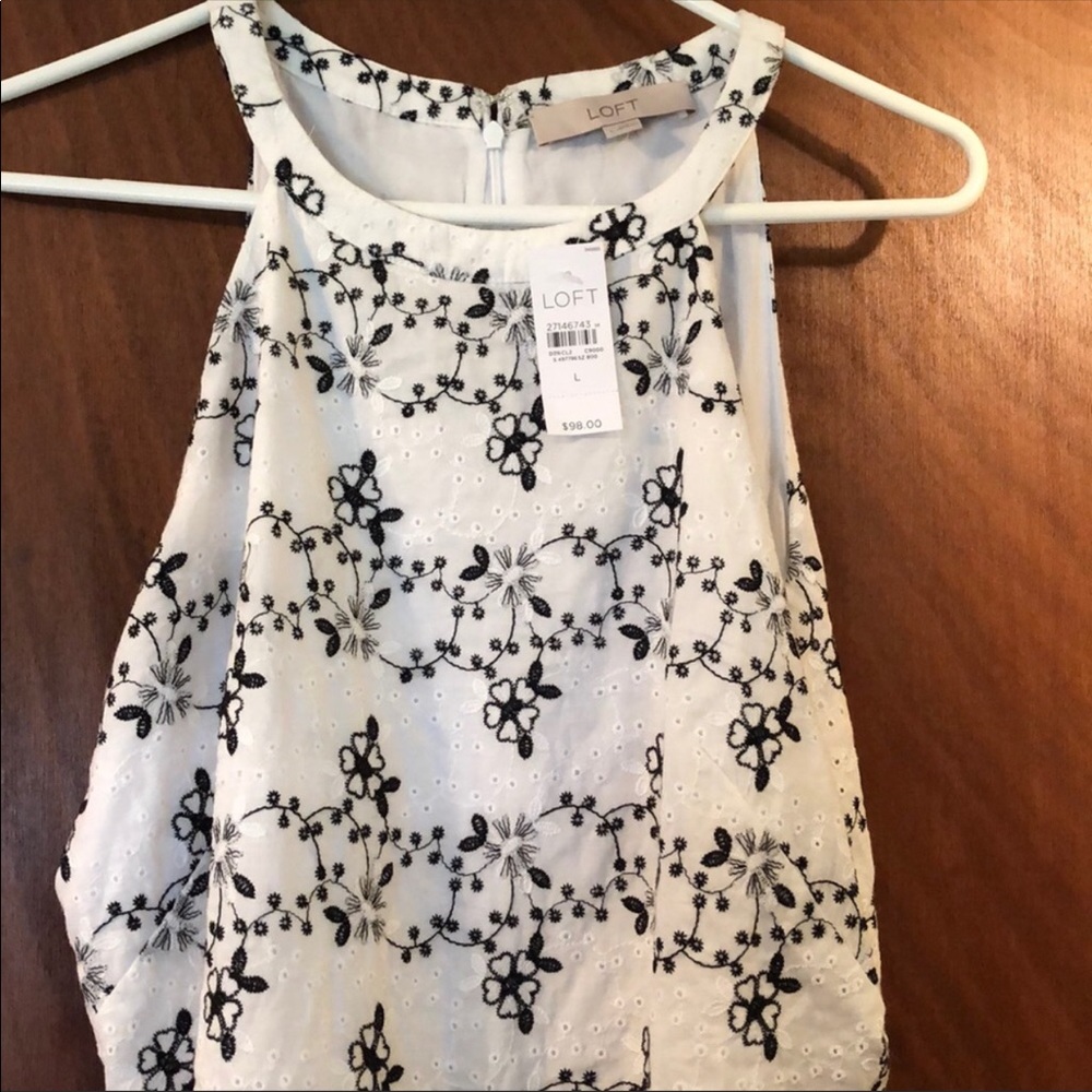 Loft Embroidered Halter Flare Dress - Picture 6 of 7